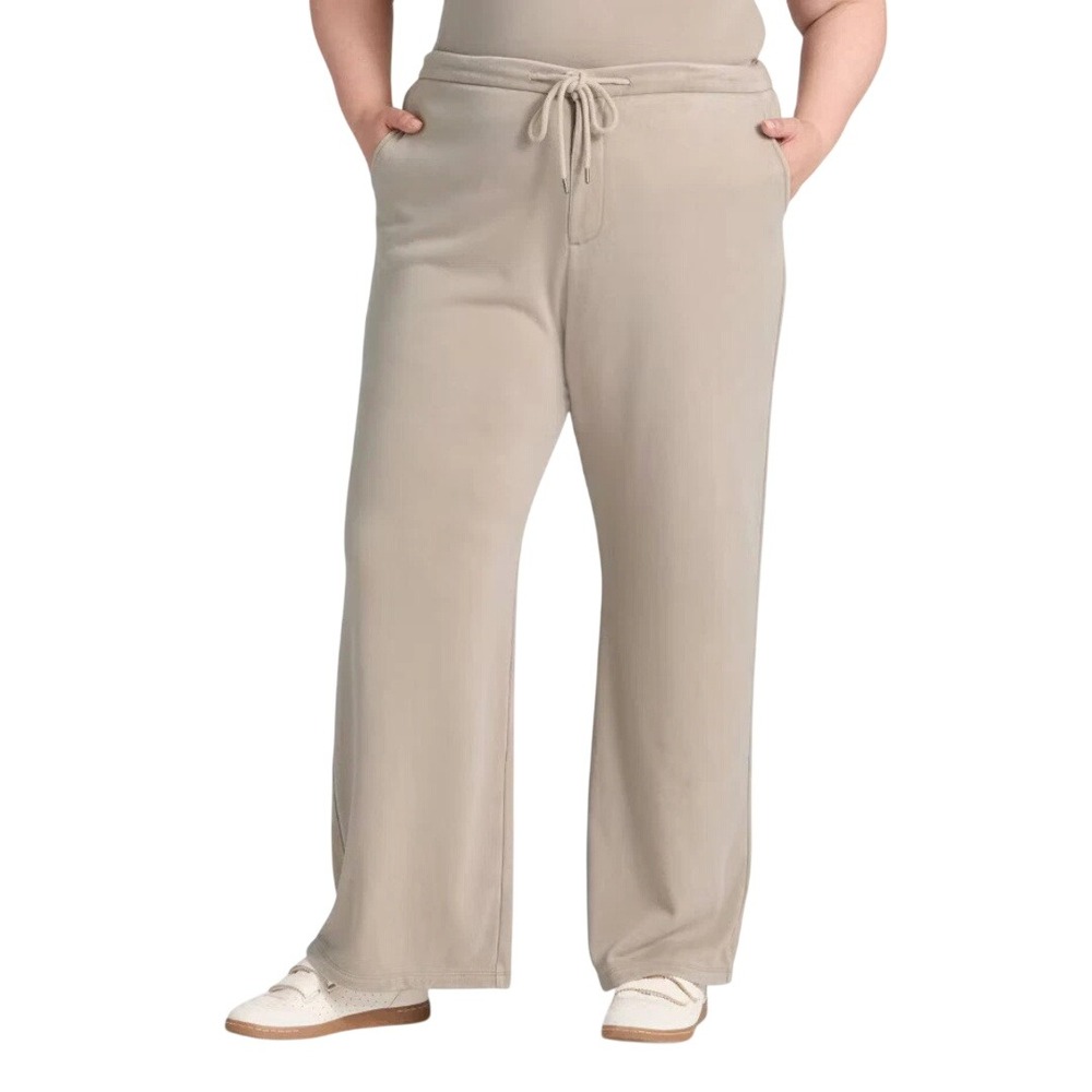 Universal Thread Women's Beige High Rise Fleece Drawstrings Sweatpants Size XXL